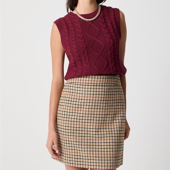 J. Crew Dresses & Skirts - J. Crew Plaid wool-blend A-line mini skirt, NWT, Size 6